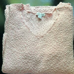 Coldwater Creek Peach V-Neck Sweater XL